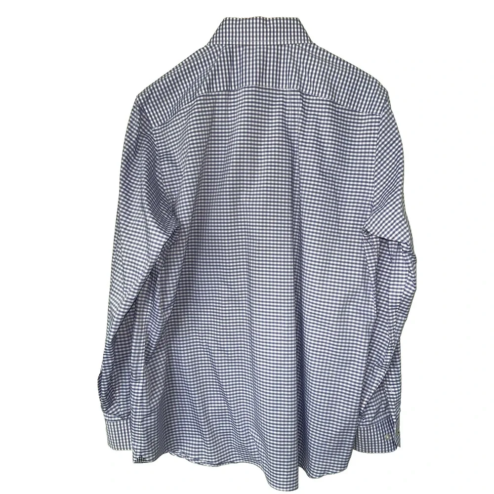 Banana Republic Non-Iron Camden Fit Purple Check SZ L 16-16 1/2